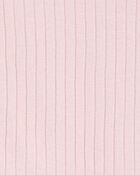 Toddler Solid Ribbed Cotton Blend 2-Piece Pajamas - Pink, image 2 of 3 slides