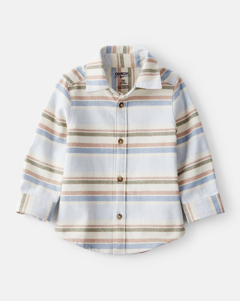 Baby Boy Striped Cotton Long-Sleeve Button-Down Shirt, image 1 of 3 slides