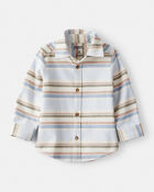 Baby Boy Striped Cotton Long-Sleeve Button-Down Shirt, image 1 of 3 slides