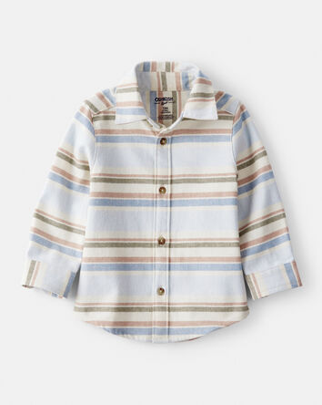 Baby Boy Striped Cotton Long-Sleeve Button-Down Shirt, 
