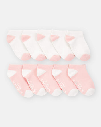 Toddler Girl 10-Pack No Show Socks - Pink/White, 