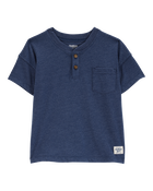 Baby Pocket Henley Tee - Navy, image 1 of 3 slides