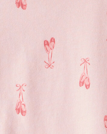 Toddler Girl Ballet Slippers Long-Sleeve Peplum Top - Pink, 