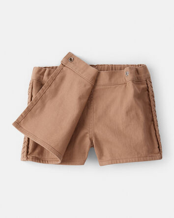 Toddler Girl 100% Cotton Skort - Brown, 