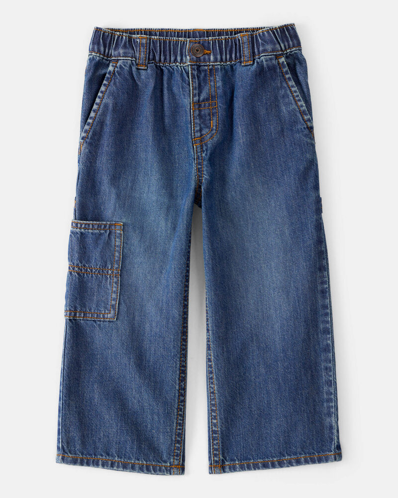 Toddler Boy  Wide-Leg Carpenter Denim Jeans - Medium Wash, image 1 of 6 slides