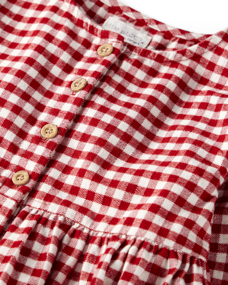 Baby Girl Organic Cotton Flannel Dress, image 4 of 6 slides