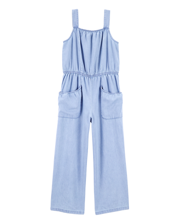 Girls Iconic Denim Jumpsuit - Blue, 
