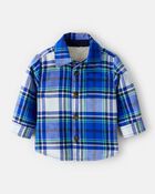 Baby Boy Plaid Sherpa Lined Fashion Jacket - Blue, image 1 of 6 slides