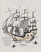 Toddler Boy Pirate Print Snug Fit 4-Piece Pajamas, image 3 of 4 slides