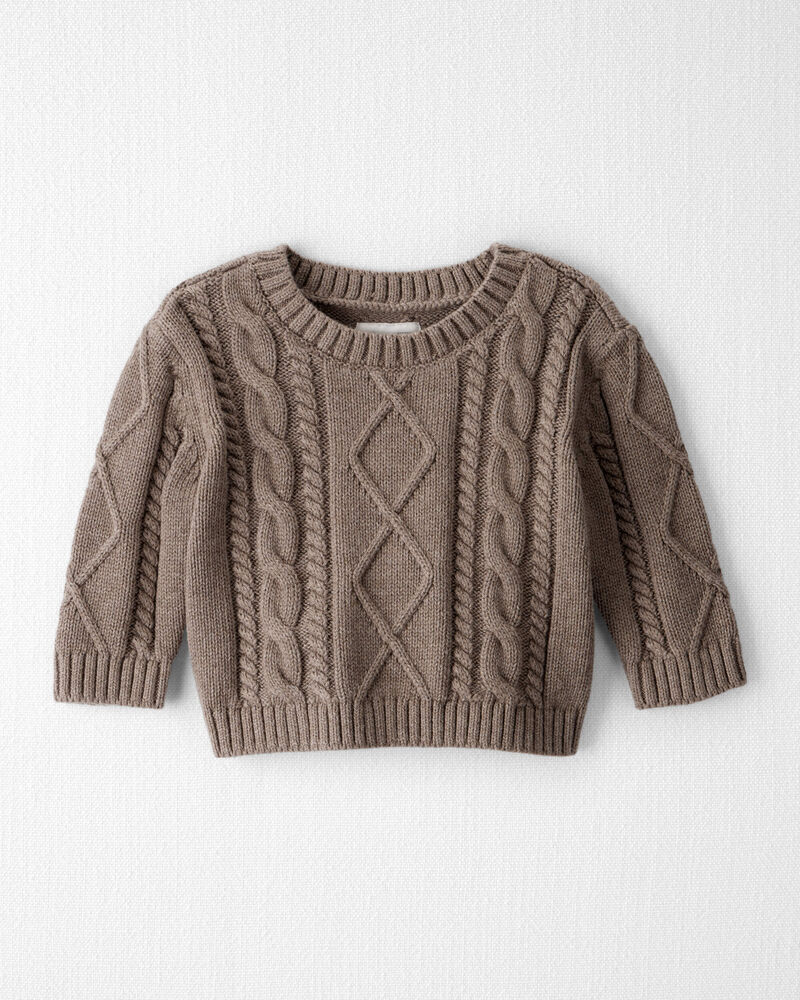 Baby Organic Cotton Cable Knit Sweater, image 1 of 4 slides