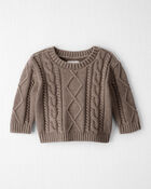Baby Organic Cotton Cable Knit Sweater, image 1 of 4 slides