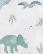 Toddler Boy 2-Piece Dinosaur Coat-Style Loose Fit Pajamas - Ivory, image 2 of 3 slides