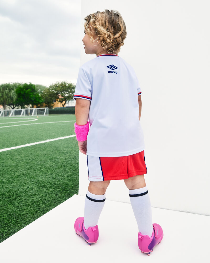 Kids 2-Piece Umbro England Soccer Jersey & Short Set - Red/Blue/White, image 12 of 14 slides