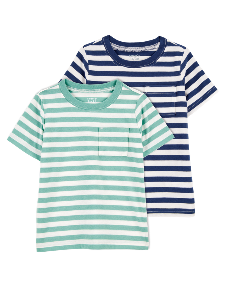 Baby 2-Pack Striped Short-Sleeve Tees, image 1 of 5 slides