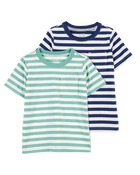 Baby 2-Pack Striped Short-Sleeve Tees, image 1 of 5 slides