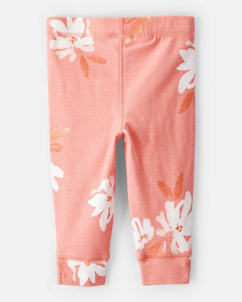 Baby 2-Pack Pull-On Pants - Pink/Floral, image 2 of 6 slides