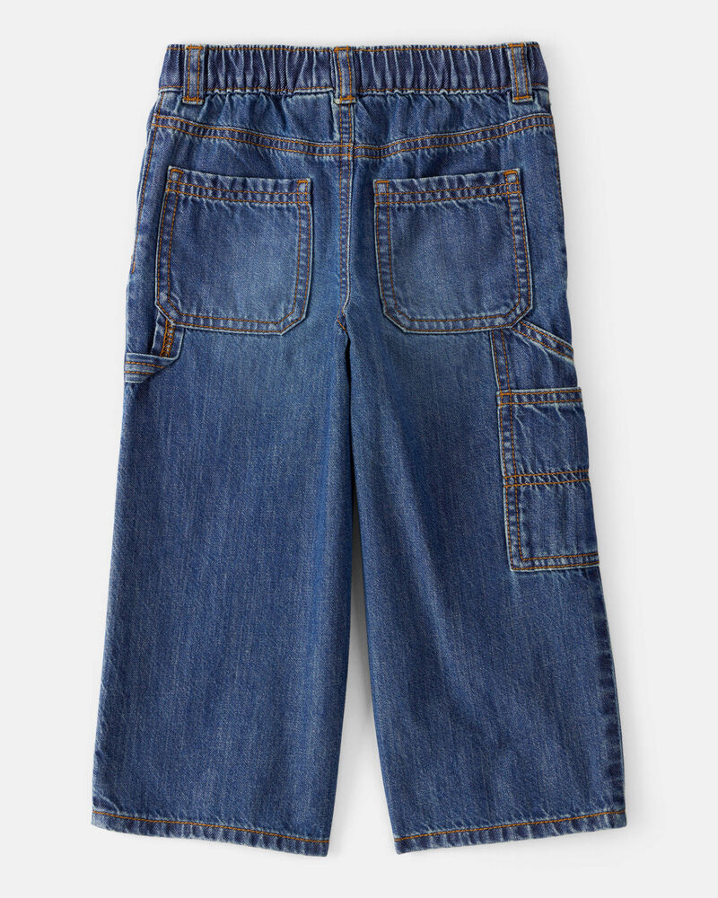 Toddler Boy  Wide-Leg Carpenter Denim Jeans - Medium Wash, image 2 of 6 slides
