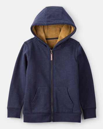 Boys Hooded Zip-Up Jacket - Navy, 