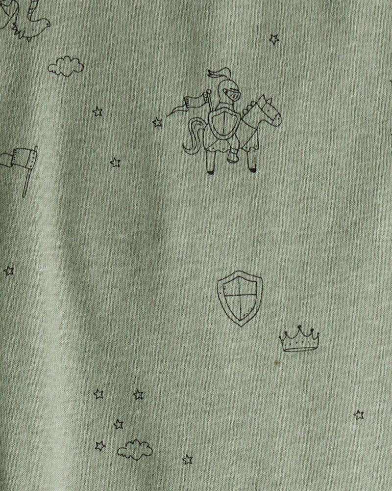 Baby Boy 4-Pack Dragon Star Print Cotton Long-Sleeve Multipack Bodysuits - Blue/White/Green, image 2 of 6 slides