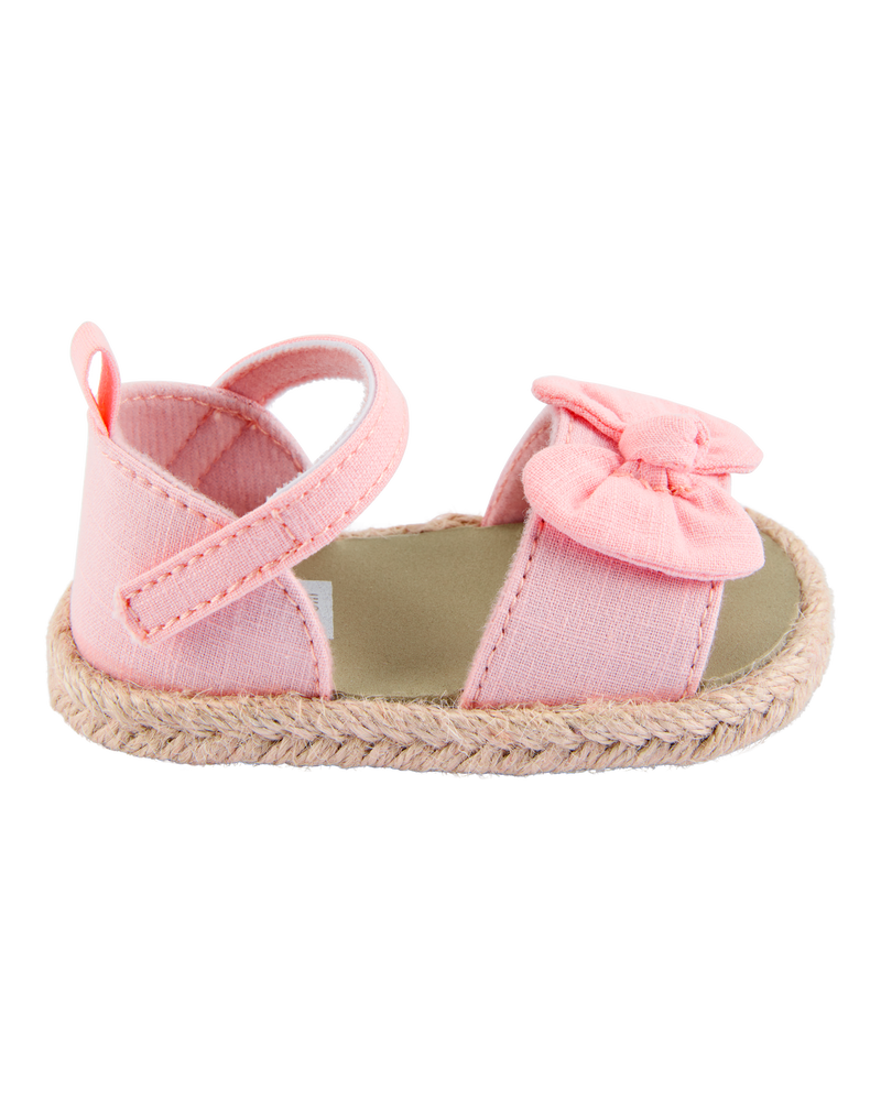 Baby Girl Bow Espadrille Sandals - Pink, image 2 of 6 slides