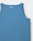 Toddler Girl Ribbed Playtime Tank Top - Blue, image 5 of 5 slides