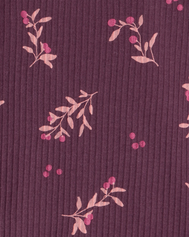 Baby Girl 3-Piece Floral Long-Sleeve Bodysuit & Pant Set - Purple/White, image 4 of 6 slides