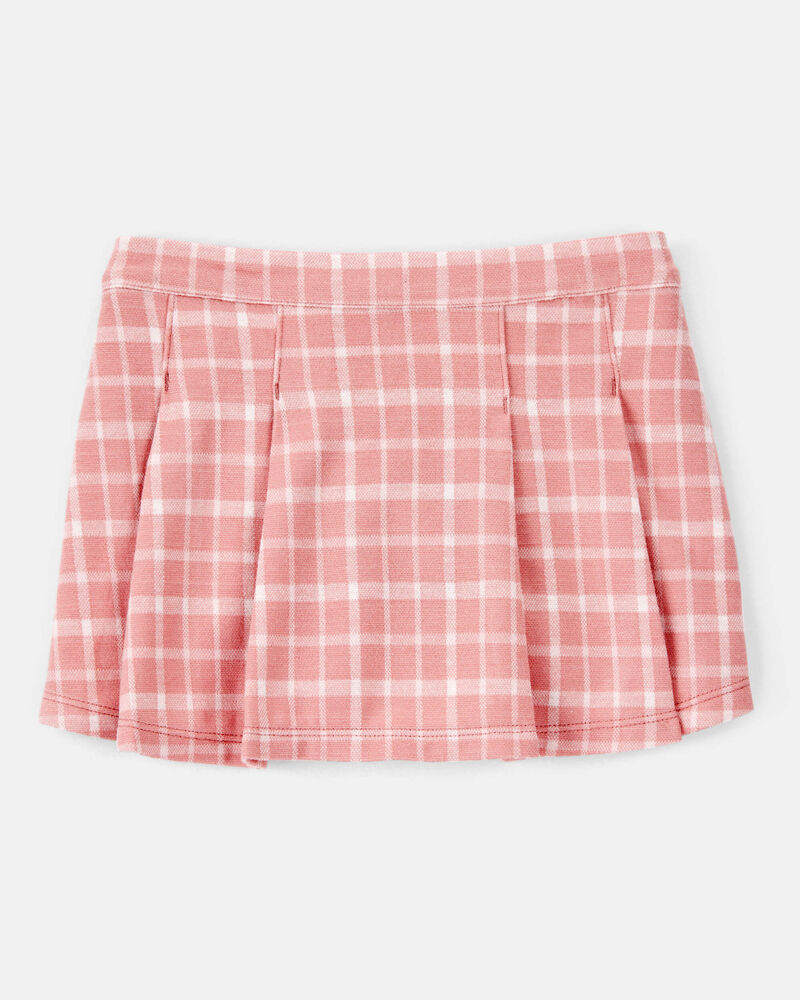 Toddler Girl Plaid Print Knit Skort - Pink, image 1 of 6 slides