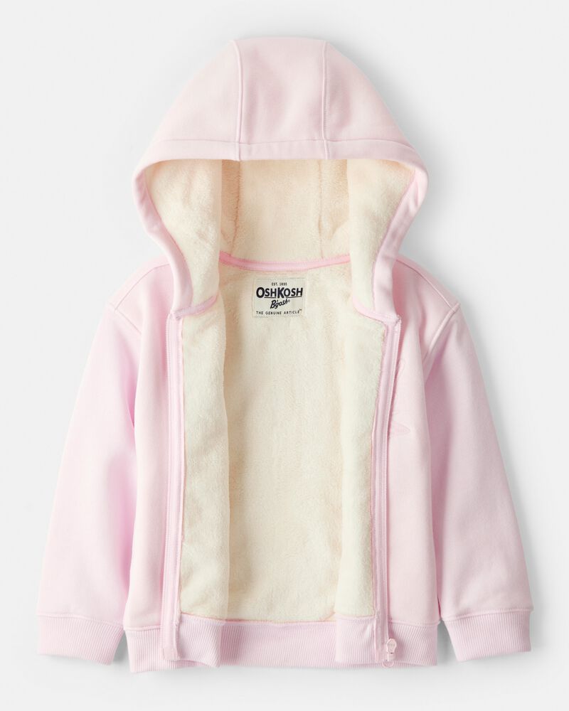 Toddler Girl 2-Piece Hooded Zip-Up Jacket & Joggers Set - Pink, image 3 of 8 slides