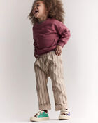 Toddler Striped Playground Pant - Beige/Olive, image 1 of 7 slides