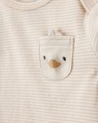 Baby 4-Piece Striped Duck Outfit Set - Brown, image 2 of 4 slides