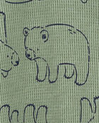 Baby Boy Bear-Print Hooded Long-Sleeve Jumpsuit - Green, image 3 of 4 slides