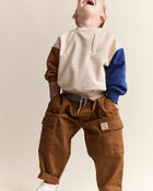 Toddler Boy Colorblock Pullover Sweatshirt - Khaki, image 4 of 6 slides