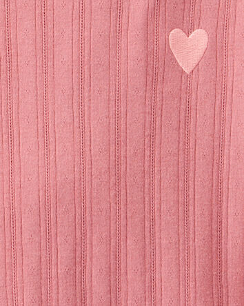 Kid Heart Embroidered Long-Sleeve Top - Pink, 