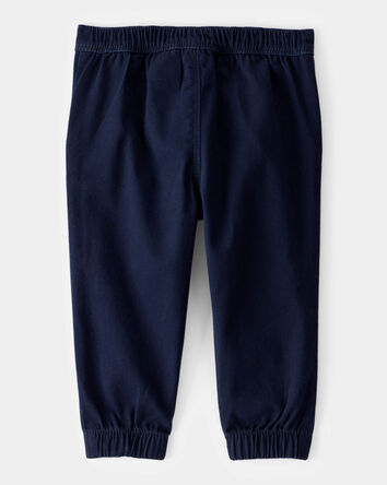 Baby Boy Twill Joggers - Navy, 