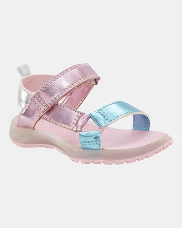 Toddler Light Up Metallic Sandals - Pink/Blue, 