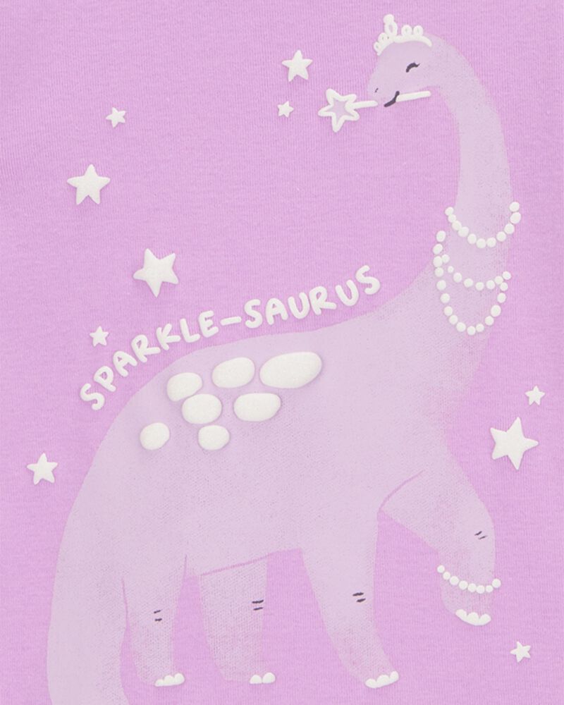 Baby Dinosaur Print Snug Fit Cotton 4-Piece Pajamas, image 4 of 5 slides