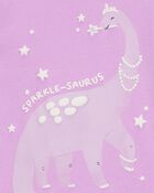 Baby Dinosaur Print Snug Fit Cotton 4-Piece Pajamas, image 4 of 5 slides