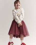 Toddler Girl Avenue Twirl&trade; Midi Skirt with Tulle - Burgundy, image 6 of 7 slides