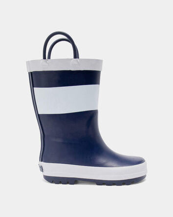 Toddler Boy Striped Rain Boots - Navy/White, 