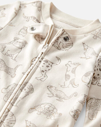 Baby Pet Print Organic Cotton Sleep & Play Pajamas, 