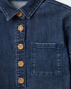 Toddler Girl Puff-Sleeve Denim Dress - Blue, image 7 of 8 slides