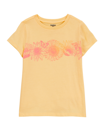 Kid Floral Short-Sleeve Graphic Tee - Yellow, 