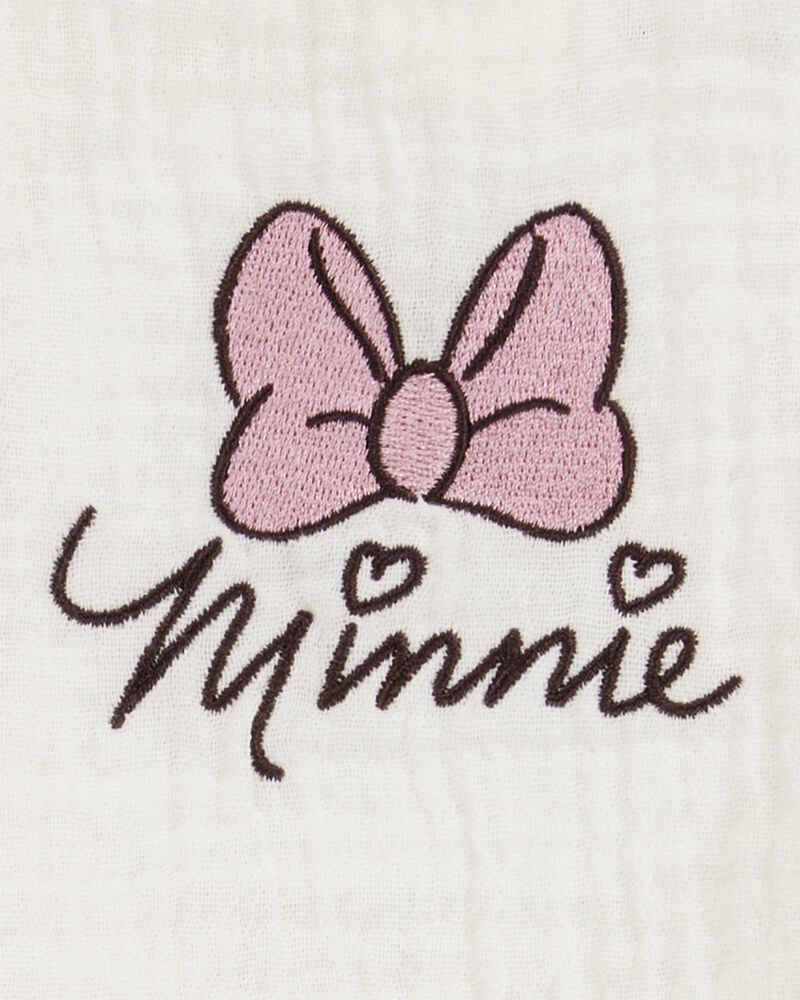 Baby Girl 2-Piece Minnie Mouse Flutter-Sleeve Gauze Top & Short Set - Cream, image 2 of 2 slides