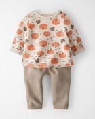 Baby Boy 2-Piece Organic Cotton Set in Harvest Pumpkins Print, image 1 of 5 slides