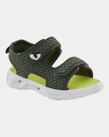 Toddler Rugged Light Up Sandals - Green, 