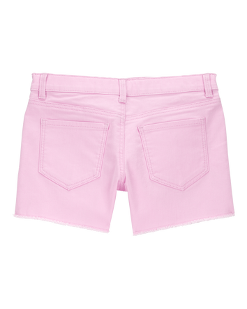 Kid Iconic Raw Hem Shorts - Pink, 