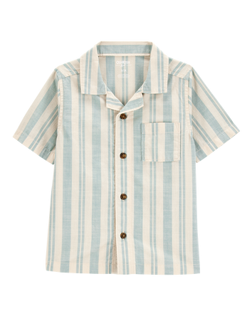 Toddler Short-Sleeve Striped  Button-Front Shirt, 