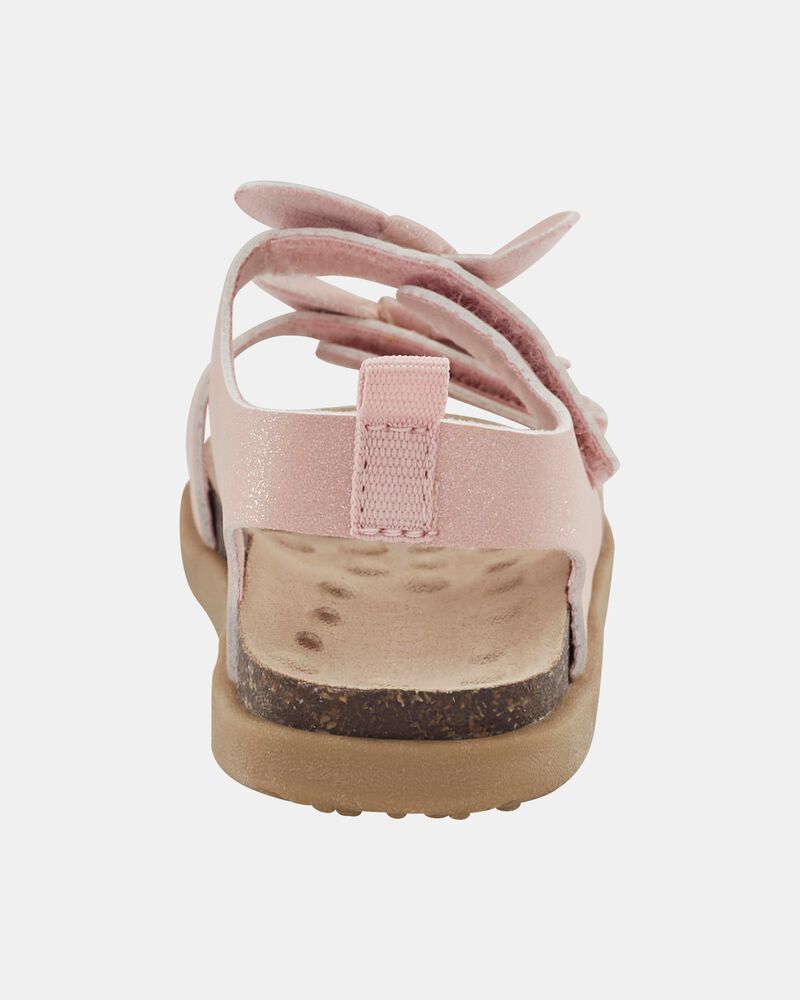 Baby Every Step&reg; First Walker Bow Faux Cork Sandals - Pink, image 3 of 7 slides