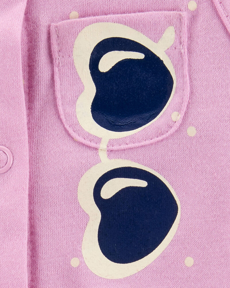 Baby Girl Pink 1-Piece Sleeveless Romper, image 2 of 3 slides