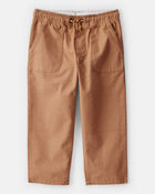 Toddler Boy Drawstring Pull-On Pants - Brown, image 1 of 4 slides